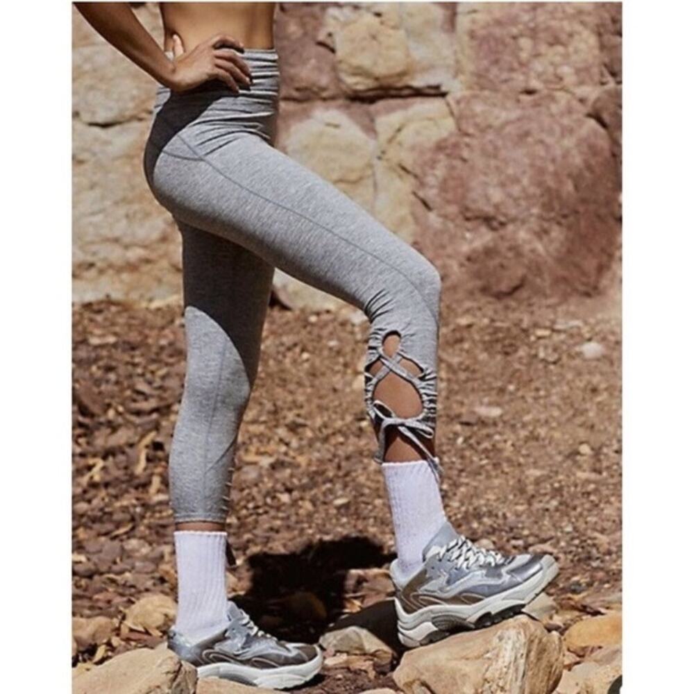FP Movement Gray Swerve Tie Leggings